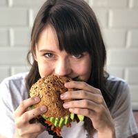 Fussy Vegan Avo and Kimchi burger  at The Fussy Vegan - Blairgowrie in Johannesburg