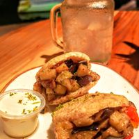 Vegan veggie eggplant Arepas at Selina in Bocas Del Toro