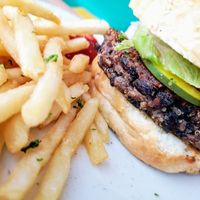 Vegan burger at Selina in Bocas Del Toro