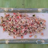 Primero: Arroz frito tailandés con verduras y coco at Gaia in Burgos