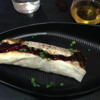 Sautéed veggies in a light dough with sesame sauce at Gaia in Burgos