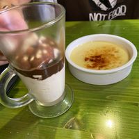 2 different desserts  at Gaia in Burgos