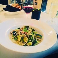 My lovely vegan tasting menu accompanied by excellent wine. at Americana in Las Vegas