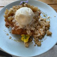 Vegan waffles   at One for the Crow in Maidstone