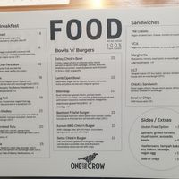 Menu July 2023 at One for the Crow in Maidstone