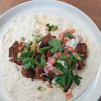 Open lamb souvlaki $20: delish, but preferred the souvlaki bowl which had chips included at One for the Crow in Maidstone