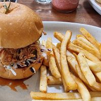 Chick'n burger with a vegan honey glaze at One for the Crow in Maidstone