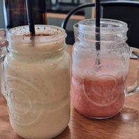 Strawberry smoothie and Snickers smoothie at One for the Crow in Maidstone