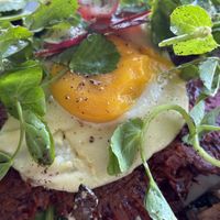 Potato rosti with vegan egg  at One for the Crow in Maidstone