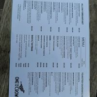 Full menu at One for the Crow in Maidstone