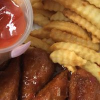 Hot honey vings & fries  at The Wing Bar in Atlanta