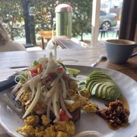 Tofu scramble with a view  at Byron Bay General Store in Byron Bay