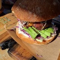 Vegan burger at Byron Bay General Store in Byron Bay