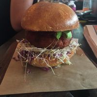 Vegan burger at Byron Bay General Store in Byron Bay