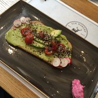 Avo toast (tasty but way too much expensive for this little to eat) at Elk Bakery in Verona
