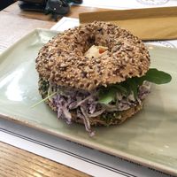 Vegan bagel  at Elk Bakery in Verona