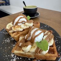 Biscoff waffles  at Dicki's in New Farm