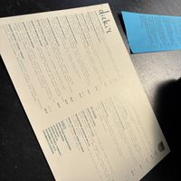 Menu with Specials  at Dicki's in New Farm