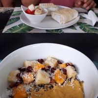 Golden morning and breakfast borrito at Cafe Tropical in Koh Lipe
