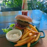 Vegan burger + vegan aioli at The Red Tomato in Langkawi