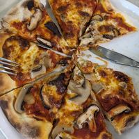 Mushroom pizza at The Red Tomato in Langkawi
