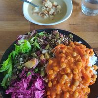 Parsnip soup and chickpea tikka masala at Verso in Helsinki