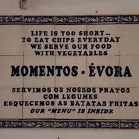 Outside the restaurant at Momentos in Evora