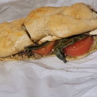 Panini vegano - tofu, basil, tomato- very good sandwich! at Pappalecco in San Diego