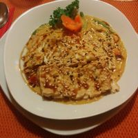 Mild thai red curry with tofu and peanut sauce at China-Thai in Dresden