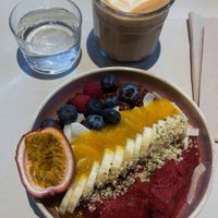 Fresh fruits and hot coffee.  at Jord in Malmo