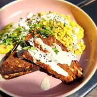 Scramble tofu toast at Jord in Malmo