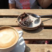 Cappucino and chocolate ball at Jord in Malmo