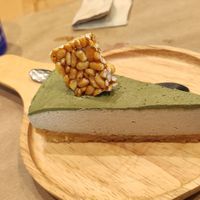 Matcha Cheesecake

cashew cheesecake on almond, matcha & lemon shortcrust pastry at Riz Riz - Marais in Paris