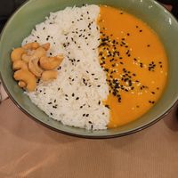 Panang curry, could use more sauce for the amount of rice at Riz Riz - Marais in Paris