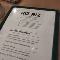 Menu at Riz Riz - Marais in Paris