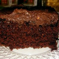 Fresh out of oven. Yummmm.
Vegan Chocolate cake with chocolate peanut butter frosting. at Tea Thyme in Orangeburg