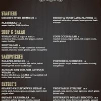 Vegan menu! at Humphrey's Tavern in Glen Gardner