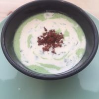 Chilled Cucumber and Pea soup at The Greenhouse Eatery in Doncaster