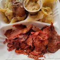 Vegan Corned Beef & Cabbage and potatoes at Nature's Plate Cafe & Juice Bar in Keyport