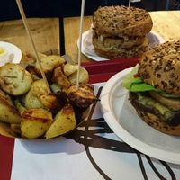 Burgers and their fries !! yummy  at Veg&Veg in Rome