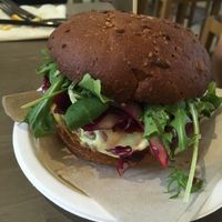 Burnt burger at Veg&Veg in Rome