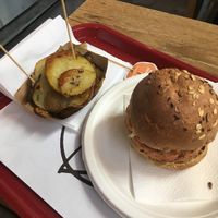 potatoes and burger at Veg&Veg in Rome