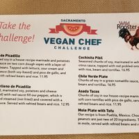 October's Vegan Chef Challege special menu at Wild Rooster Bistro in Fair Oaks