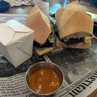 Plant burger  at Wild Goat Bistro in Petaluma