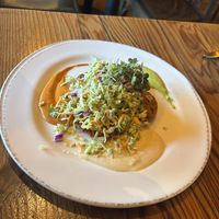 Quinoa and Sweet Potato pattiess  at Wild Goat Bistro in Petaluma