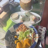 Bhudda bowl & fresh spring rolls  at The Fisherman Vegan Restaurant   in Hoi An