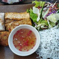 Noodles with falafel and tofu, this dish is incredible! at The Fisherman Vegan Restaurant   in Hoi An