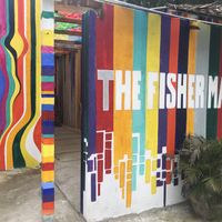 Entrance.. hand painted at The Fisherman Vegan Restaurant   in Hoi An
