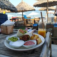 Wrap filled with rice and veg with roasted potato, avo, coconut yogurt and tomato salsa at The Fisherman Vegan Restaurant   in Hoi An