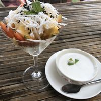 hot coconut yoghurt. The taste was good, but ist was hot?!? at The Fisherman Vegan Restaurant   in Hoi An